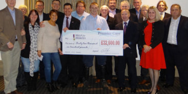 Help for Heroes cheque presentation from Premier Care in Bathing