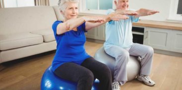 Elderly persons exercising