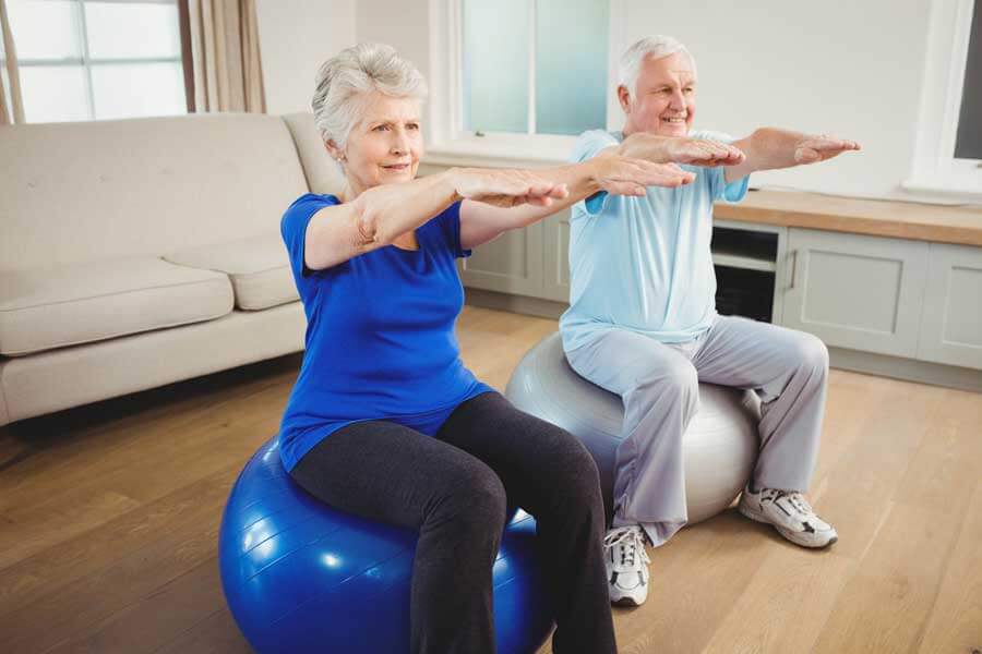 Elderly persons exercising