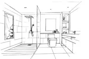 bathroom layout sketch