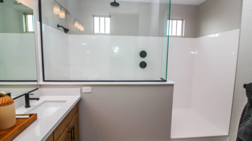 Walk In Shower In Master Bath.