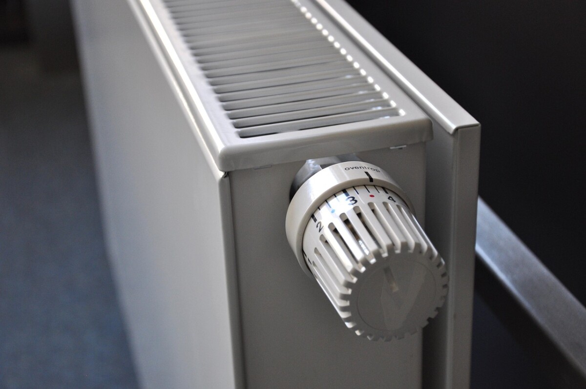 An up close image of a radiator