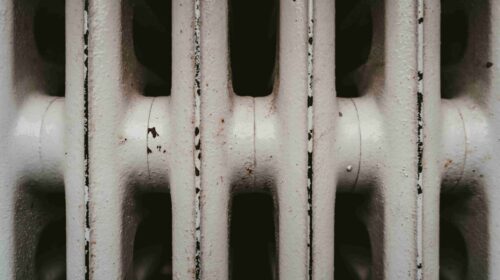 An image of a radiator which is starting to rust.